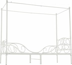 Kovová jednolôžková posteľ s roštom Adelisa 90x200 cm - biela