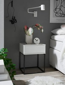 Nočný stolík s 1 zásuvkou Marle, biely