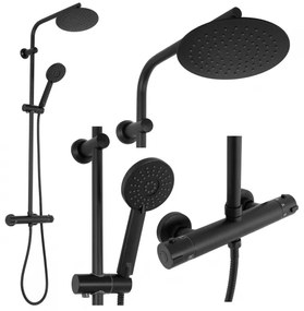 REA-P8804 - Sprchová súprava s termostatickou batériou BLISS v matnej čiernej