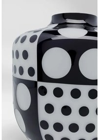 Brillar Round váza 31 cm čierno-biela