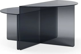 Sivé sklenené okrúhle konferenčné stolíky v súprave 2 ks ø 80 cm Velta – MOME