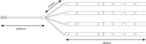 Paulmann 94208 - LED/1,8W Osvetlenie slnečníka PARASOL 5V/USB 1,6m