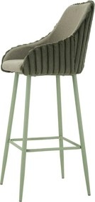 Zelené čalúnené barové stoličky v súprave 2 ks s podrúčkami (výška sedadla 78 cm) Alaska – Mauro Ferretti