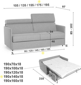 Pohovka na každodenné spanie TAVOLA MINI rozkladacia, žltá (penelope 08), 140