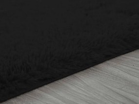 TZ Čierny obdĺžnikový shaggy koberec Lana Rozmer: 200x200