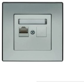GPK-1L Počítačová zásuvka RJ45 jednonásobná strieborná metalíza