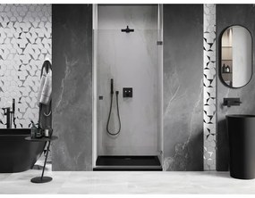 Mexen, Mexen Lunar-B výklopné pravé sprchové dvere 85 cm, priehľadné, pištoľovo šedé kartáčované - 832-085-000-66-00-P