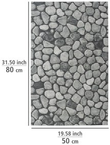 Sivá plastová kúpeľňová predložka 50x80 cm Sassi - Wenko