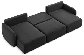 Čierna rozkladacia/s úložným priestorom rohová pohovka Kalena – Makamii