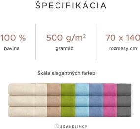 Osuška CLARYSSE ELEGANCE 70x140 cm svetlo modrá, 100% bavlna