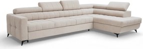 Rohová sedačka Nardo Maxi s funkciou spania pravá - béžový plyš Pretty 03