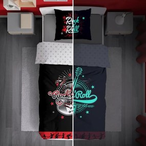 Bavlnené posteľné obliečky Rock'n'Roll - so svietiacim efektom - 100% bavlna - 70 x 90 cm + 140 x 200 cm