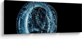 Obraz ľadovej kvapky (s hodinami) (90x30 cm)