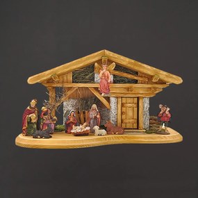 AMADEA Drevený betlehem BEZ FIGURÍK 44 cm