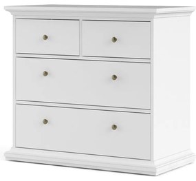 Biela nízka komoda 96x87 cm Paris – Tvilum