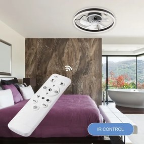 LED Stropné svietidlo s ventilátorom APOLLO LED/38W/230V čierna + DO