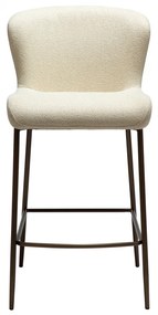 GLAM ČALÚNENÁ BAROVÁ STOLIČKA almond/antique brass
