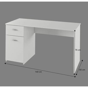 Kondela PC stôl, BANY, biela
