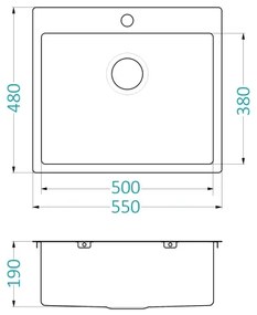ALVEUS 1124382 - Kuchynský drez QUARTO 55x48 cm satén