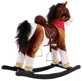 RAMIZ Hojdací kôň pre deti tmavohnedý + interaktívne funkcie