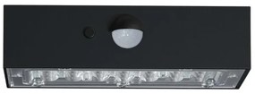 LED Solárne nástenné svietidlo so senzorom LED/3W/3,7V 3000K/4000K IP65 čierna