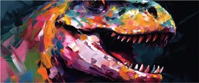 Obraz - Dinosaurus, maľba (120x50 cm)