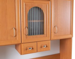 Kredenc II Ramiak 120 s osvetlením, jelša (sklo oblúčik, u10 satyna, marmur lux)