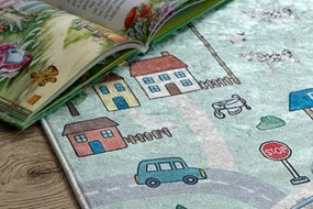 Detský koberec protišmykový BAMBINO 61530 zelený / sivý