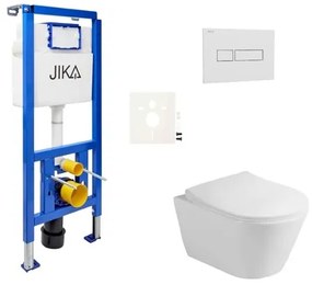 Cenovo zvýhodnený závesný WC set Jika do ľahkých stien / predstenová montáž + WC Glacera Ava SIKOJSAVA1, 1 ks