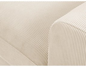 Béžová menčestrová rozkladacia/s úložným priestorom rohová pohovka (ľavý roh/s leňoškou) Kyoto – Cosmopolitan Design