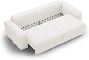 Biela rozkladacia pohovka z textílie bouclé 247 cm Jodie – Micadoni Home