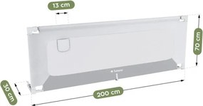 Bezpečnostná zábrana na posteľ Cover 40 biela / sivá 200 cm