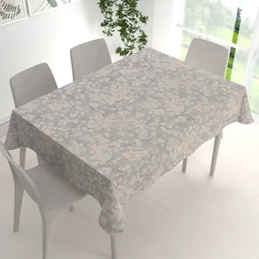 Biante Bavlnený obdĺžnikový obrus Sandra SA-634 Biele čerešňové kvety na sivom 120x160 cm