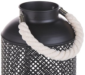 Dekoratívny kovový lampáš matná čierna CORON Beliani