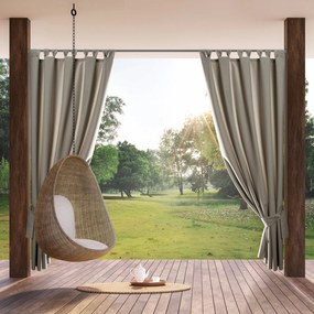 ZÁHRADNÝ VODEODOLNÝ ZÁVES NA PÚTKACH GARDEN 155X260 CM TMAVOBÉŽOVÁ