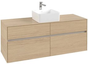 VILLEROY &amp; BOCH Collaro závesná skrinka pod umývadlo na dosku (umývadlo v strede), 4 zásuvky, 1400 x 500 x 548 mm, Nordic Oak, C04500VJ