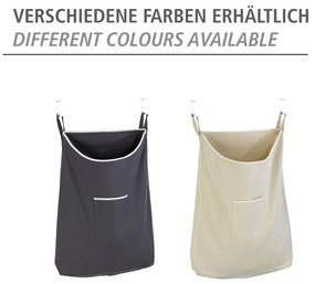 Sivý závesný kôš na bielizeň Wenko Door Laundry, 65 l
