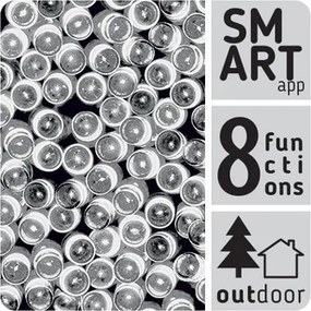 JU a osvetlenie (SMART) Girlanda 200 LED, studená biela, sieťová, vonkajšia
