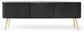 TV STOLIK BELLISSA ČIERNY + ZLATÉ NOŽIČKY 168 cm