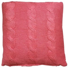 Malinovo ružový pletený vankúš Lodge Raspberry - 60 * 60cm