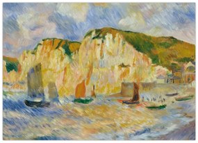 Sklenený obraz - Auguste Renoir, Sea and Cliffs, reprodukcia (70x50 cm)