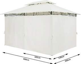 Zahradní altán Jaden 3x4 m krémový