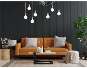 Luster na lanku MIROS 7xE27/60W/230V pavúk biela/zlatá