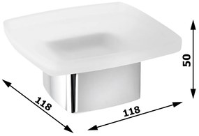 GEDY 545113 Lounge mydlovnička na postavenie, mliečne sklo/chróm