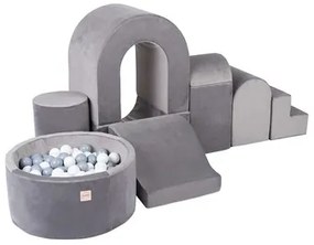 Ihrisko Zámok (+ bazén a 150 loptičiek) šedé, zamat