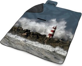 Sablio Plážová deka Maják vo vlnách: 200x140 cm