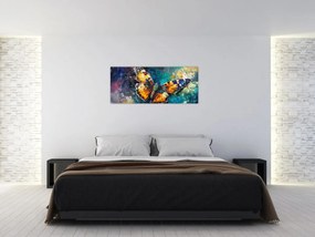 Obraz - Motýľ, olejomaľba (120x50 cm)