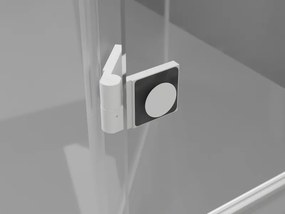 Mexen Lunar Duo, výklopný sprchový kút 115 x 115 cm, 8mm číre sklo, biely profil, 834-115L-115P-20-00