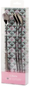 Latté lyžičky so srdiečkom sivé 4 ks set – Love Cutlery - 116627