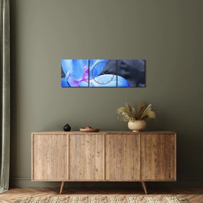 Obraz kvetu v detaile (s hodinami) (90x30 cm)